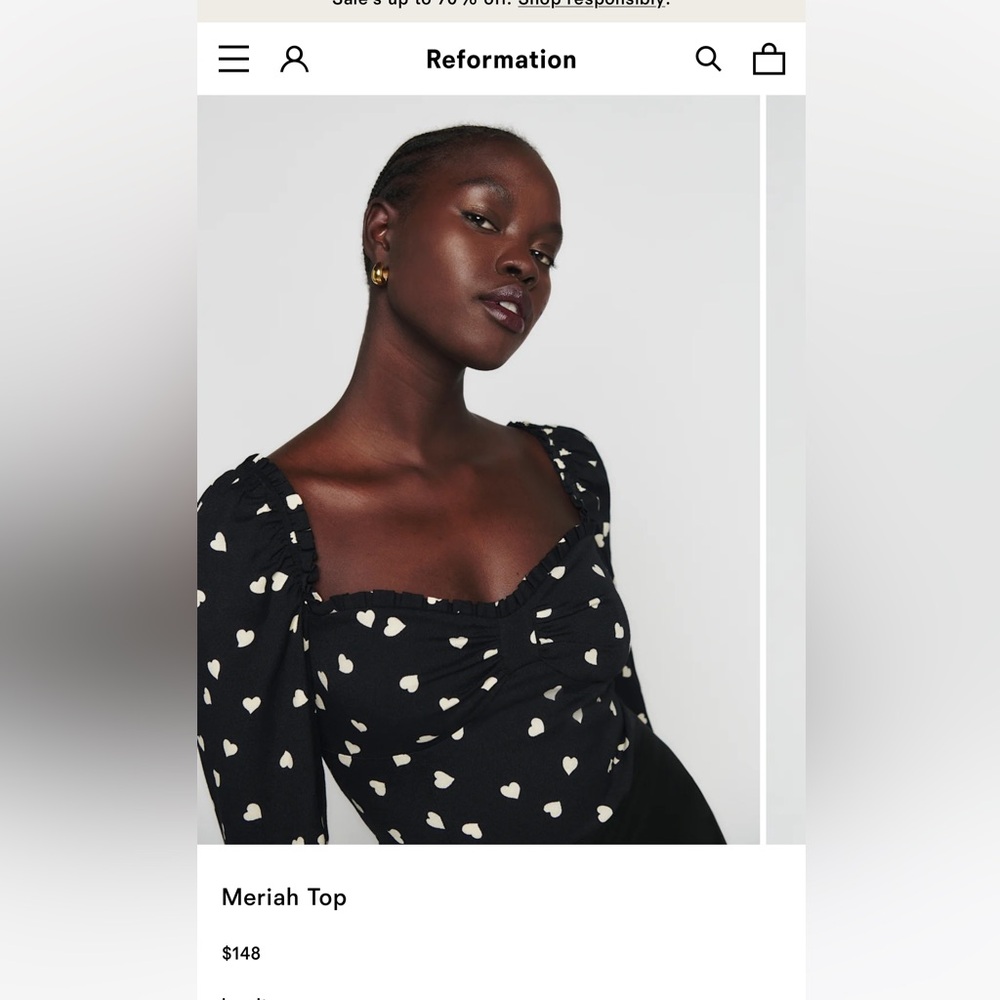 Reformation Meriah Top Heart Print